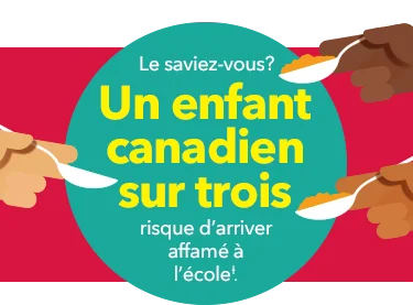Le saviez-vous? Un enfant canadien sur trois risque d'arriver affamé à l'école.